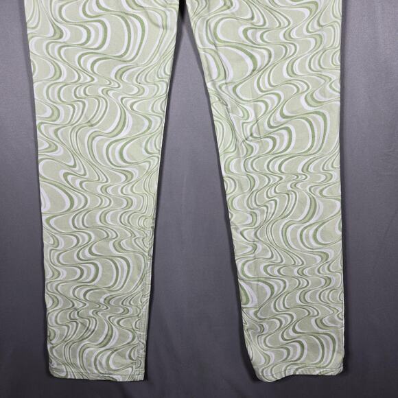 ASOS Design Tall Jeans Womens 28/36 Green Swirl Print High Rise Straight Leg - Picture 8 of 9